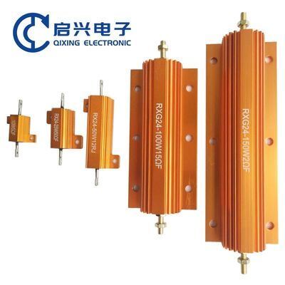 Qualità RXG24 Resistore a filo avvolto ad alta potenza Resistore indicatore LED da 5 W Guscio in alluminio dorato fabbrica