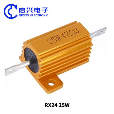RX24 Cassa d'alluminio in oro Resistenza 25w 47 ohm
