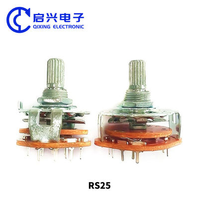 2pcs RS25 Potenziometro Interruttore a banda rotante 3 Polo 4 Posizione