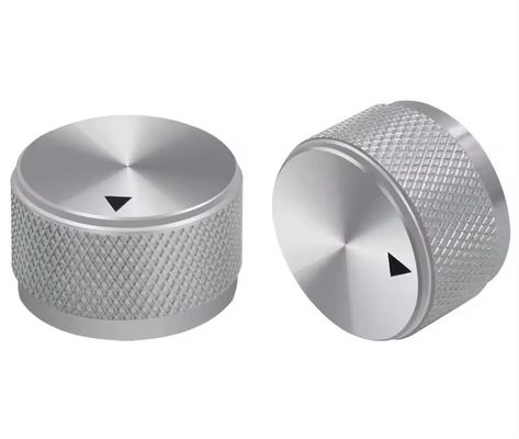 Potenziometro in lega d'alluminio argento Manopola di controllo volume Audio Chitarra elettrica bass Screw Tipo 25 x 15,5 mm (dh)