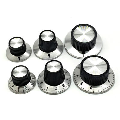 Manopola in argento in alluminio di 37 mm di diametro con numero 0-10
