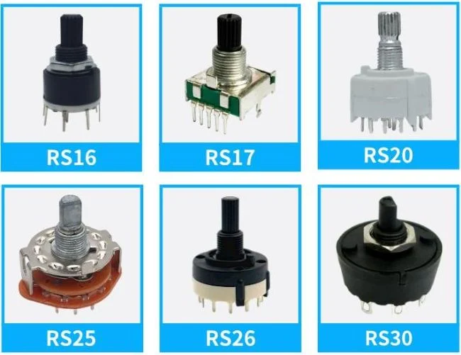 6 mm di diametro dell'albero Interruttori rotanti per applicazioni pesanti Torsione di rotazione 3kgf.cm Max 10