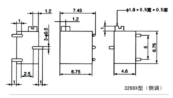 BONENS 3269P SMD Resistore variabile potenziometro di taglio 10k 100k 500k Ohm 0,25w 14