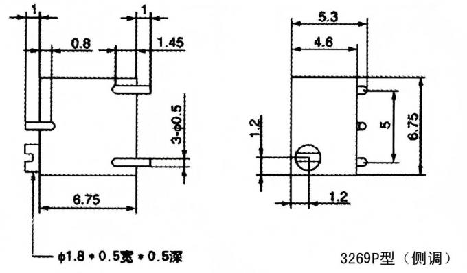 BONENS 3269P SMD Resistore variabile potenziometro di taglio 10k 100k 500k Ohm 0,25w 15