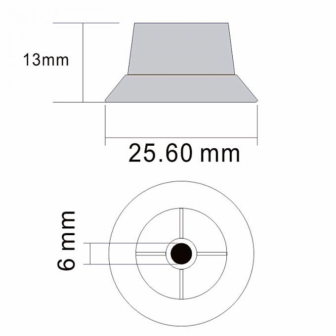 6X18T Manopola di controllo del volume della chitarra a spine 6